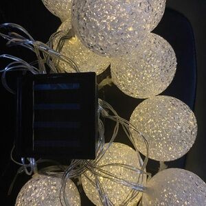 Snowball Solar-Powered Warm White Holiday String Lights